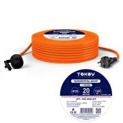 Удлинитель-шнур 1х20м без заземл. 6А IP20 2х0.75 TOKOV ELECTRIC TKE-SS20-075