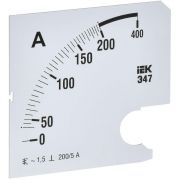 Шкала сменная для амперметра Э47 200/5А-1.5 96х96мм IEK IPA20D-SC-0200